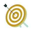 An illustration of a target with an arrow