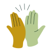 An illustration of two hands high-fiving