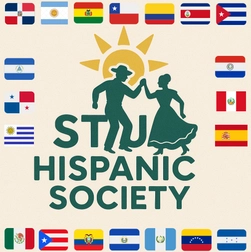 A silhouette of two people dancing with the words 