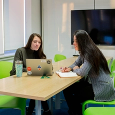 Two students working