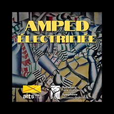 The words AMPED Electric in yellow in front of a colourful background
