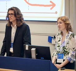Jacob Sparks and Emily Lynch presenting at the Map the System competition