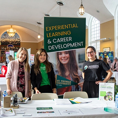 Staff of the Experiential Learning and Career Development Office at a Career Fair