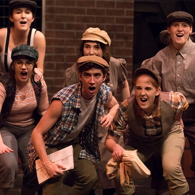 Students performing live theatre