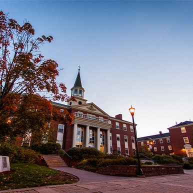 George Martin Hall in the evening