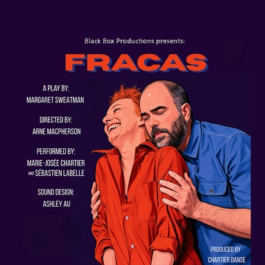 A poster with a man embracing a woman and the word 
