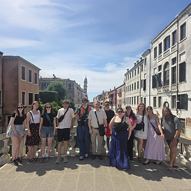 students on a travel study trip in Italy