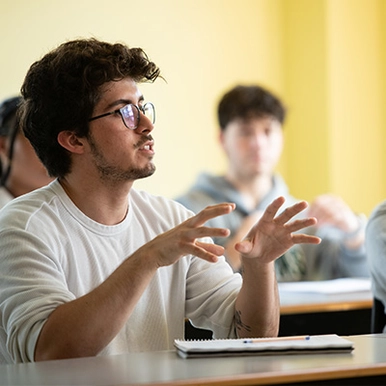 Student speaking in class