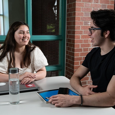 Students sitting and talking