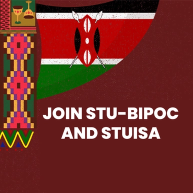 Kenya flag with colourful fabric graphic