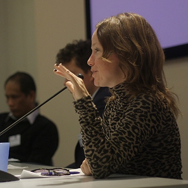 Dr. Tracy Glynn in a conference