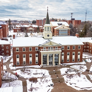 Snow covered George Martin Hall