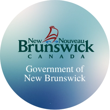 Government of New Brunswick logo on a blue gradient background