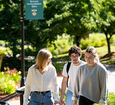 Students walking and talking