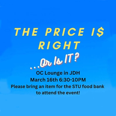 The price is right poster/graphics with blue background