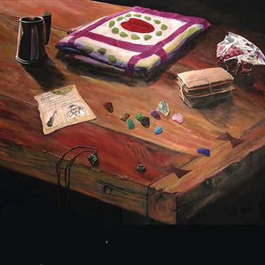 Image of keepsakes on table