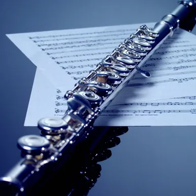 Flute with sheet music