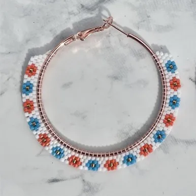 Indigenous style hoop earring