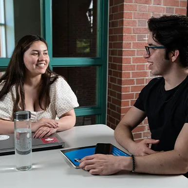 Students sitting and talking