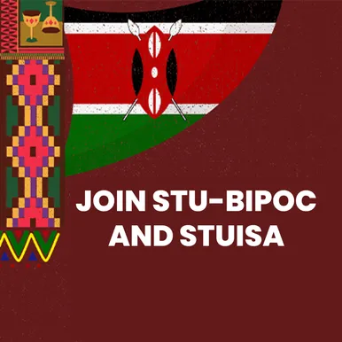 Kenya flag with colourful fabric graphic