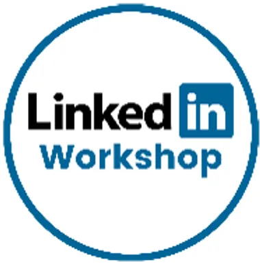 LinkedIn logo in a blue circle