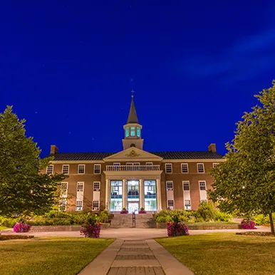 Campus at night. Long Night Against Procrastination