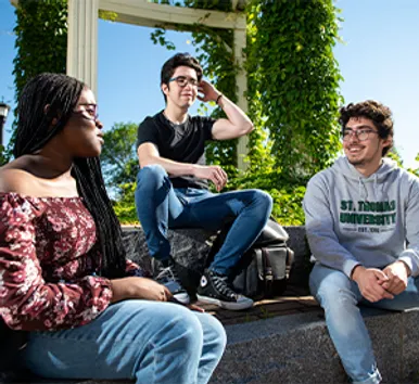 Students talking on campus