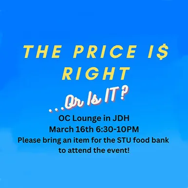 The price is right poster/graphics with blue background