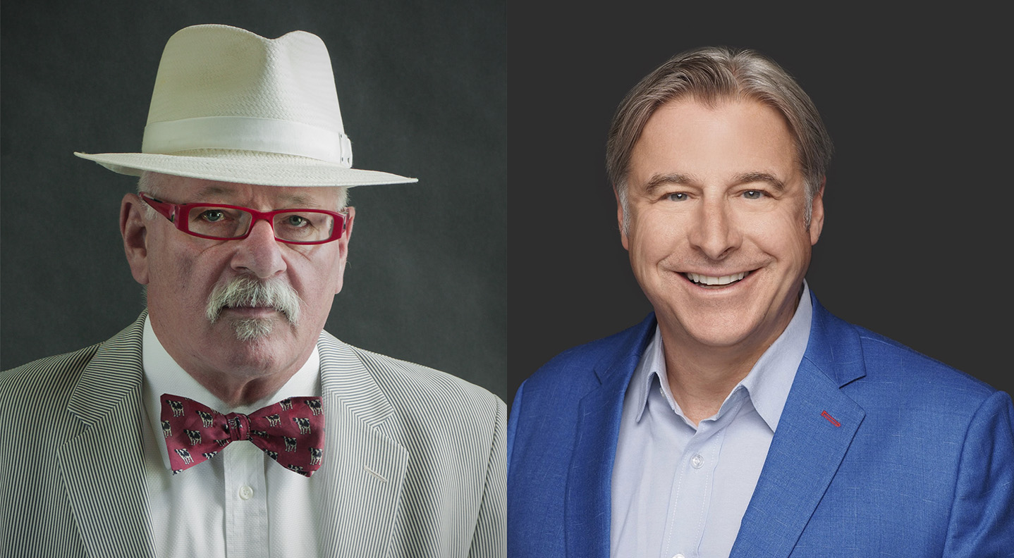 A split screen photo of David M. Lutz and Shawn Graham, recipients of STU's distinguished alumni award for 2026
