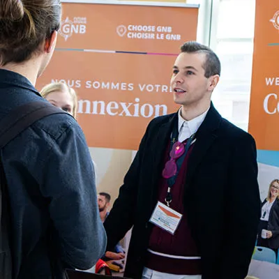 people networking at a career event