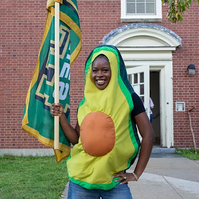 students dressed as an avocado