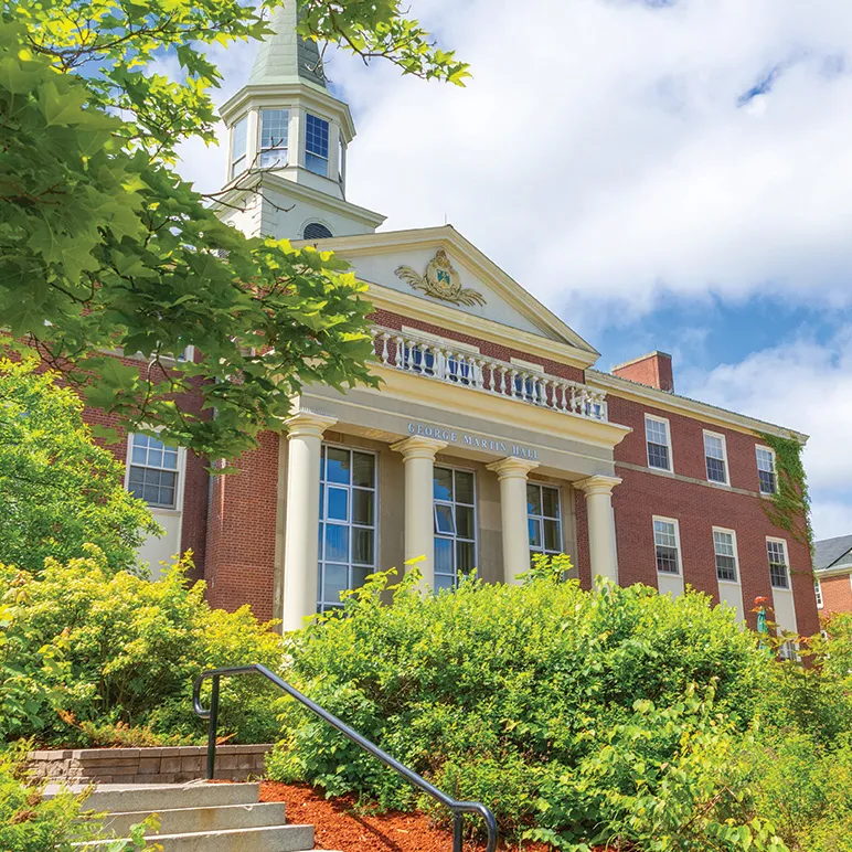 george martin hall building, stu campus, summer