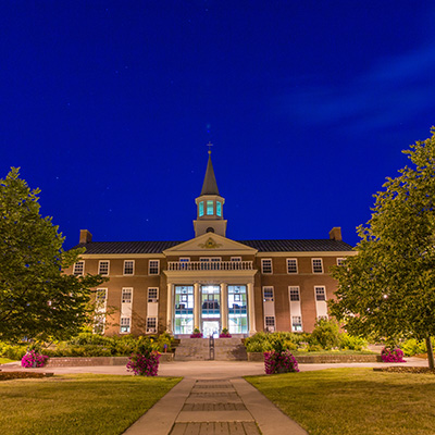 Campus at night. Long Night Against Procrastination