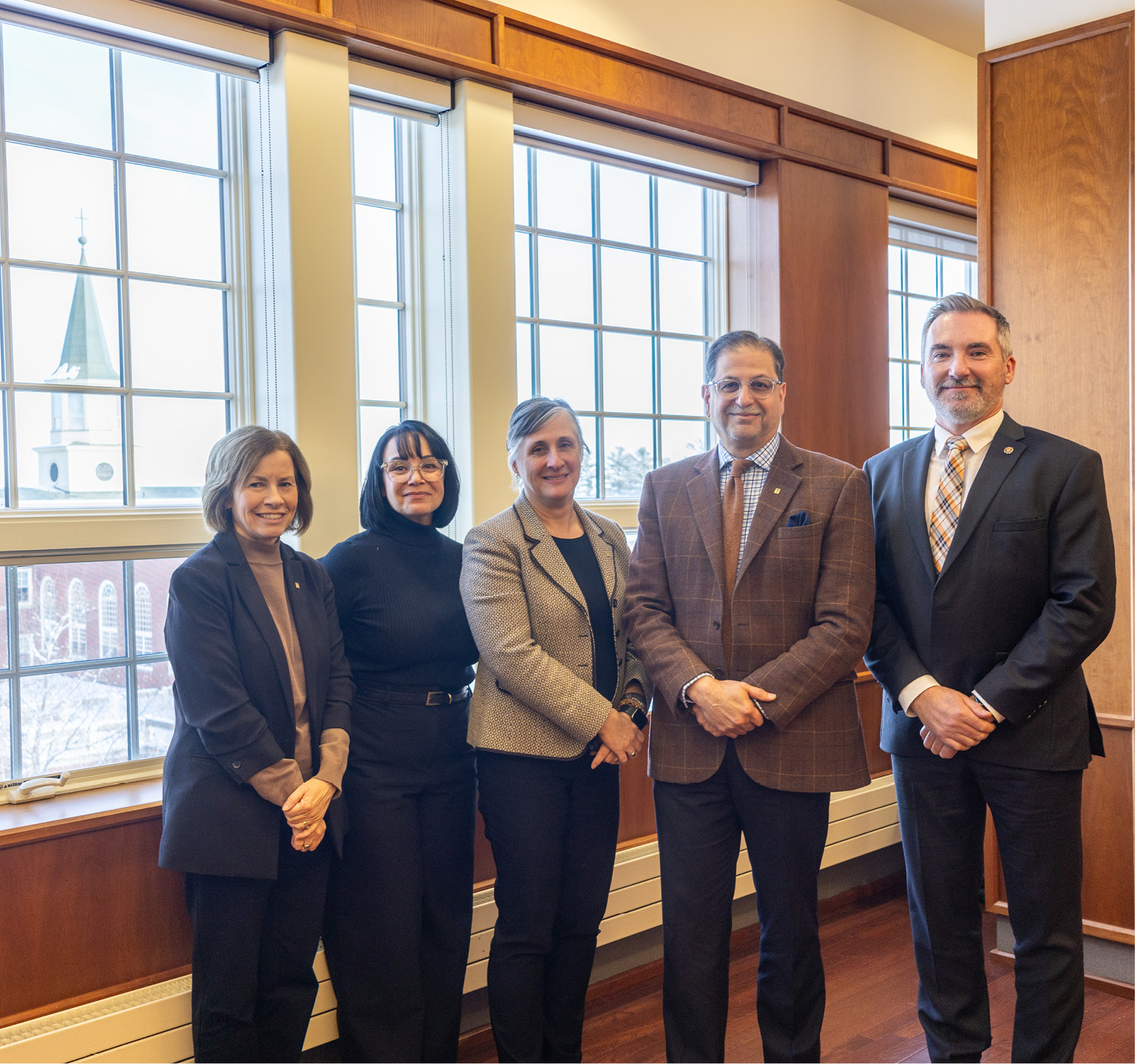 Photo in STU board room from left to right: Dr. Kim Fenwick; Jodi Tavares; Maureen Barnes; Dr. M. Nauman Farooqi and Dr. Sheldon MacLeod