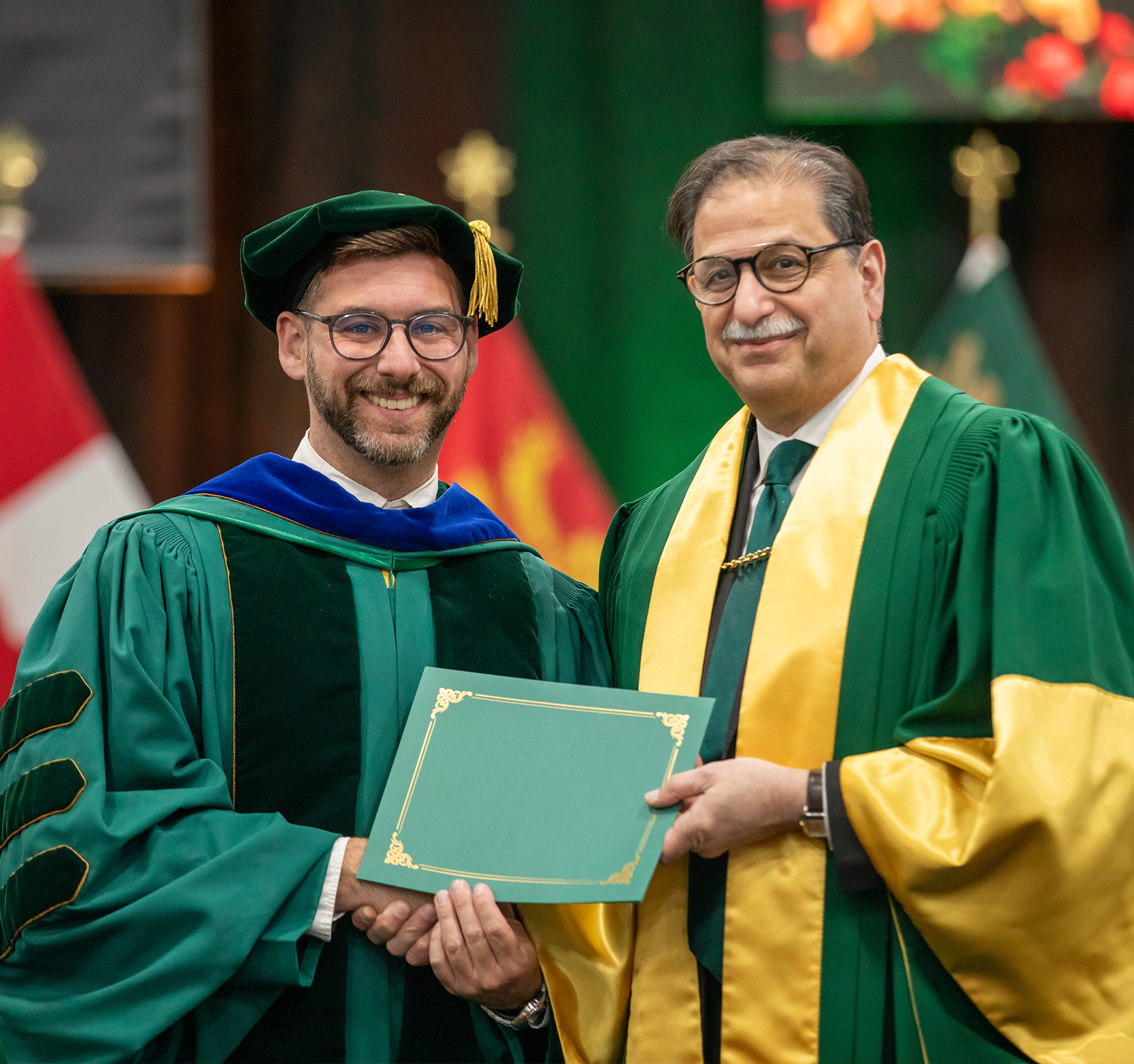 Professor getting an award from the President