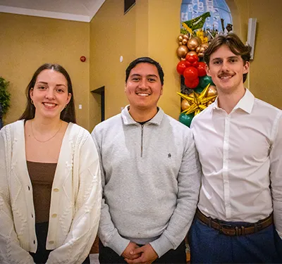 Deans' List students Michaela Hansen, Julian Camacho & Thomas Blizzard
